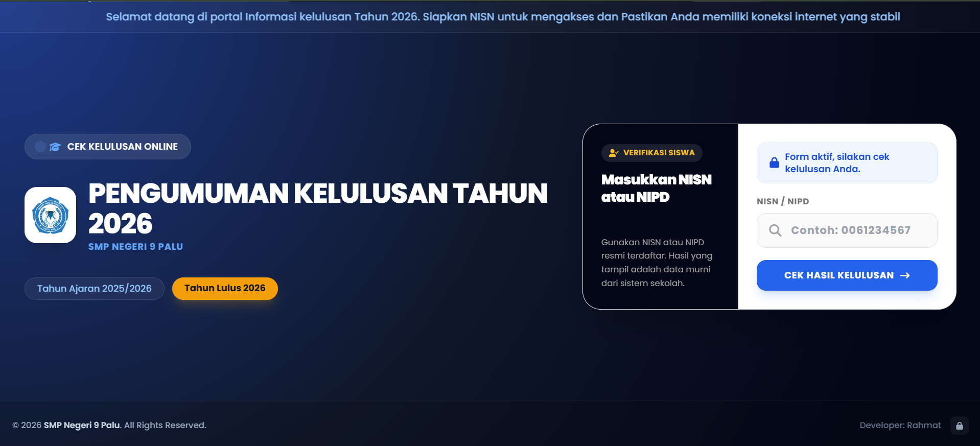 Pengumuman Kelulusan Online